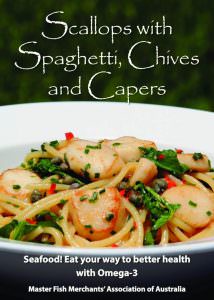 Scallops with Spaghetti, Chives and Capers